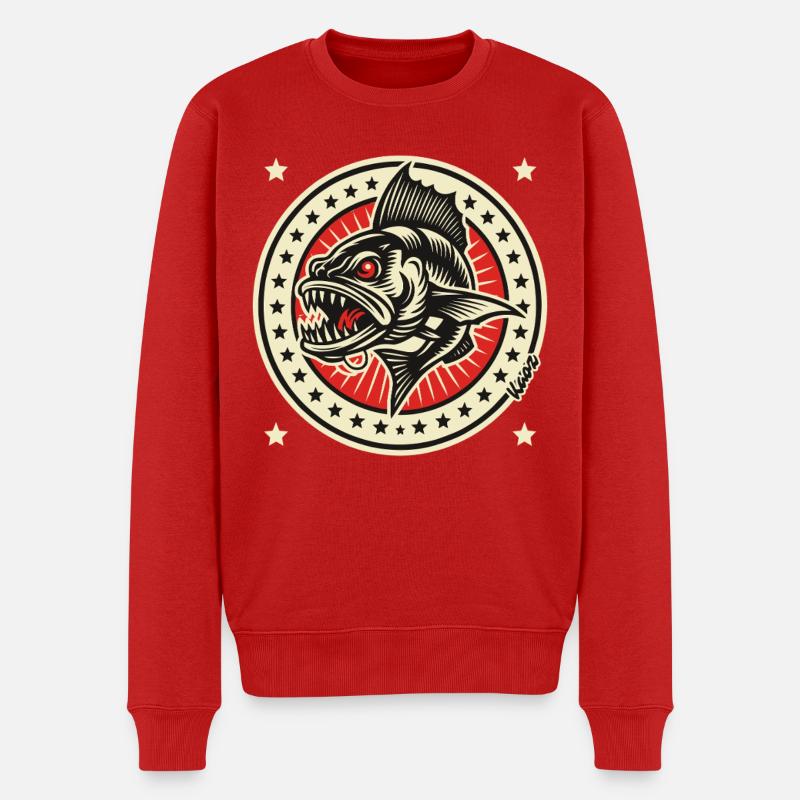 Emblème Barracuda - Pull Premium bio Homme - rouge