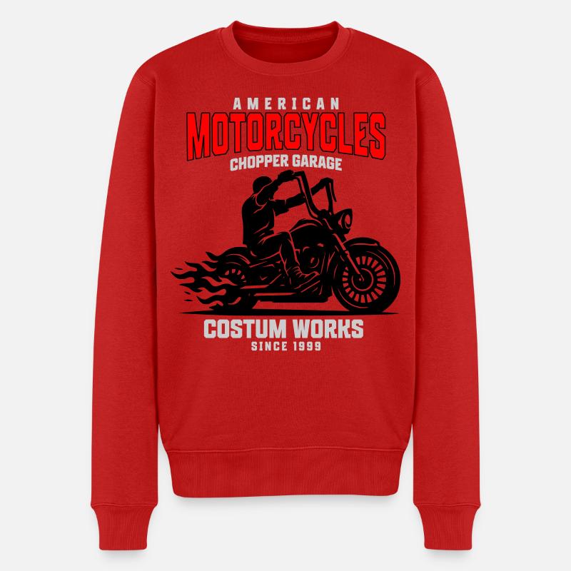 Garage Chopper d’American Motorcycles - Pull Premium bio Homme - rouge