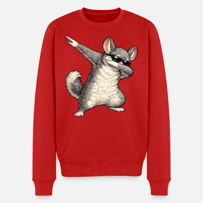 Dabbing Chinchilla - Männer Premium Bio Pullover - Rot