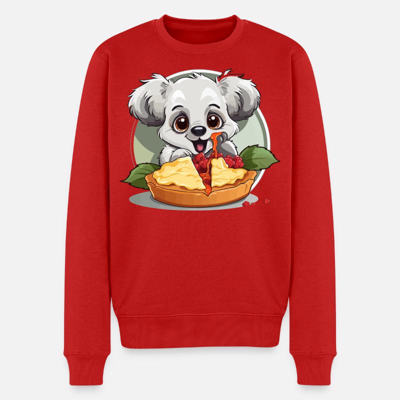 Kawaii Koala Pie Genuss - Männer Premium Bio Pullover - Rot