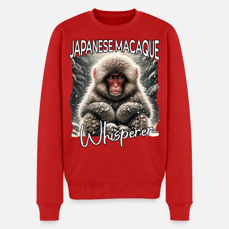 Le Murmureur de Macaque Japonais - Pull Premium bio Homme - rouge