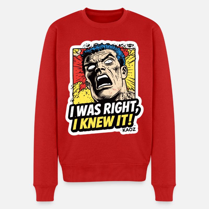 J’avais raison, je le savais, comique - Pull Premium bio Homme - rouge