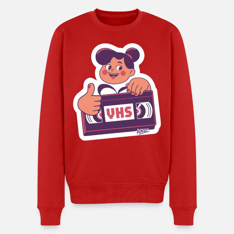 Cassette VHS Kawaii Rétro - Pull Premium bio Homme - rouge