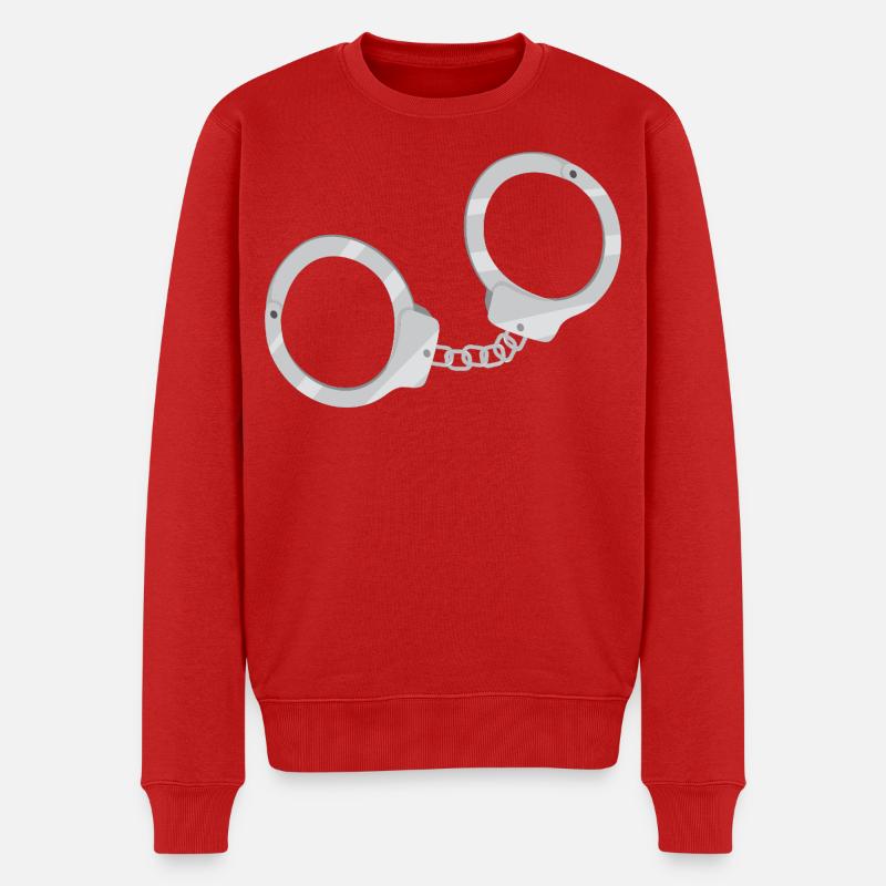 Handschellen - Männer Premium Bio Pullover - Rot
