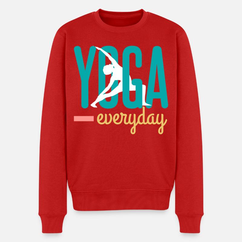 Yoga - Männer Premium Bio Pullover - Rot