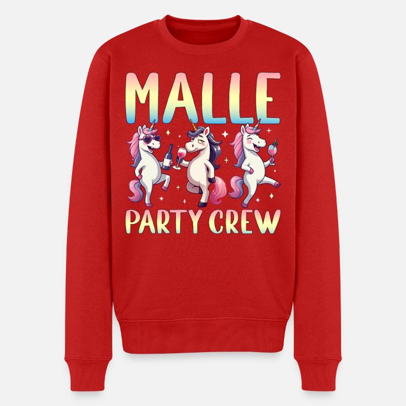 Malle Party Crew - Männer Premium Bio Pullover - Rot