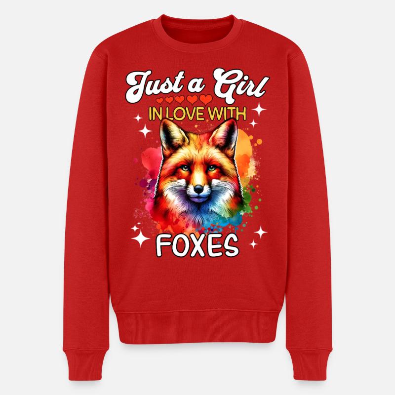 Rotfuchs Fuchs Mädchen Fox - Männer Premium Bio Pullover - Rot