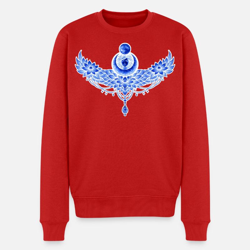 Lune ailée bleue - Pull Premium bio Homme - rouge