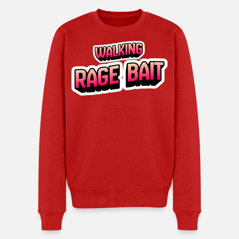 Walking Rage Bait - Männer Premium Bio Pullover - Rot