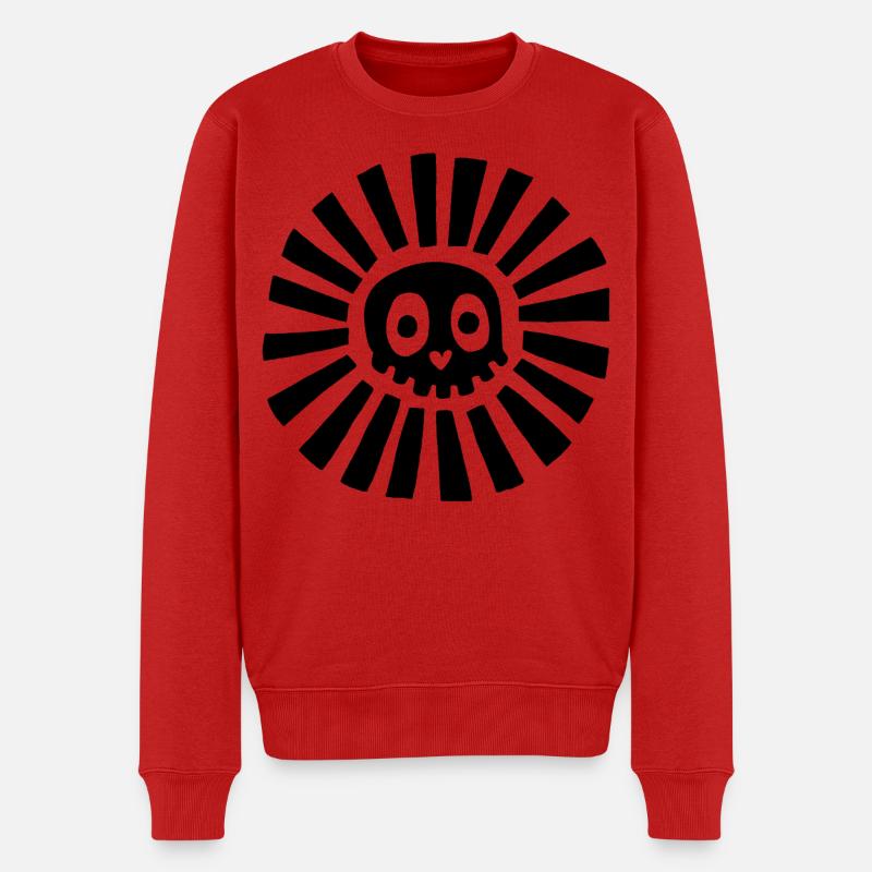 Crâne ensoleillé noir - Pull Premium bio Homme - rouge