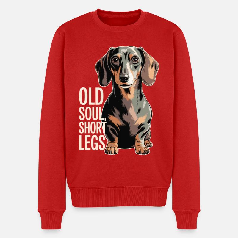 Old Soul Dackel - Männer Premium Bio Pullover - Rot