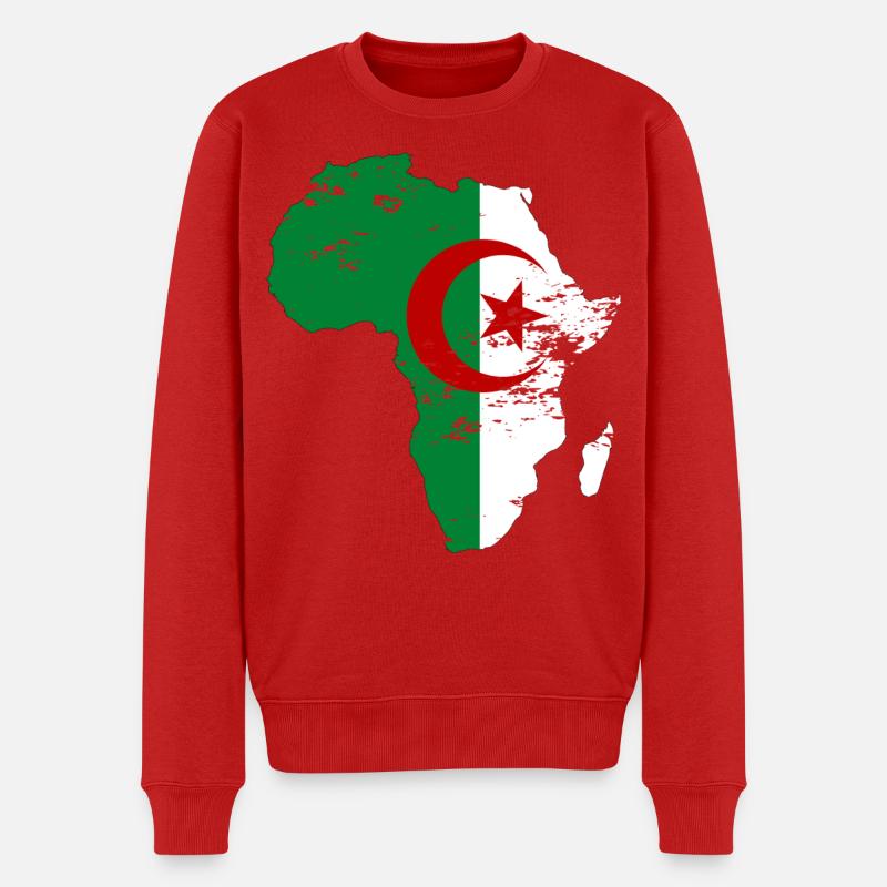 Algerien Flagge Afrika - Männer Premium Bio Pullover - Rot