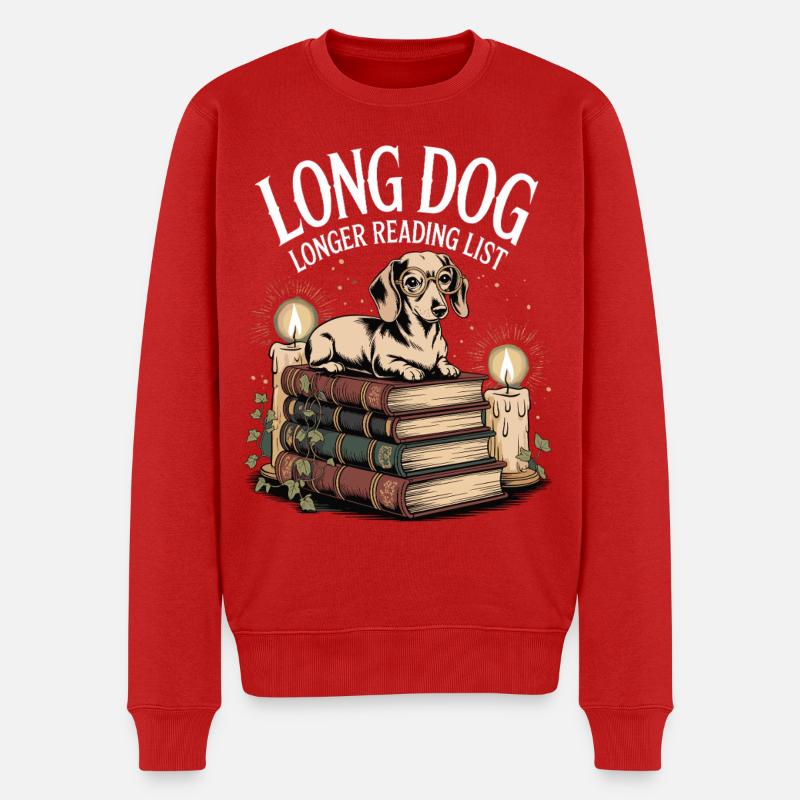 Lire Teckel - Pull Premium bio Homme - rouge