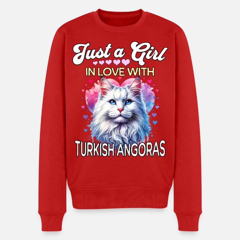 Fille-chat angora turque - Pull Premium bio Homme - rouge