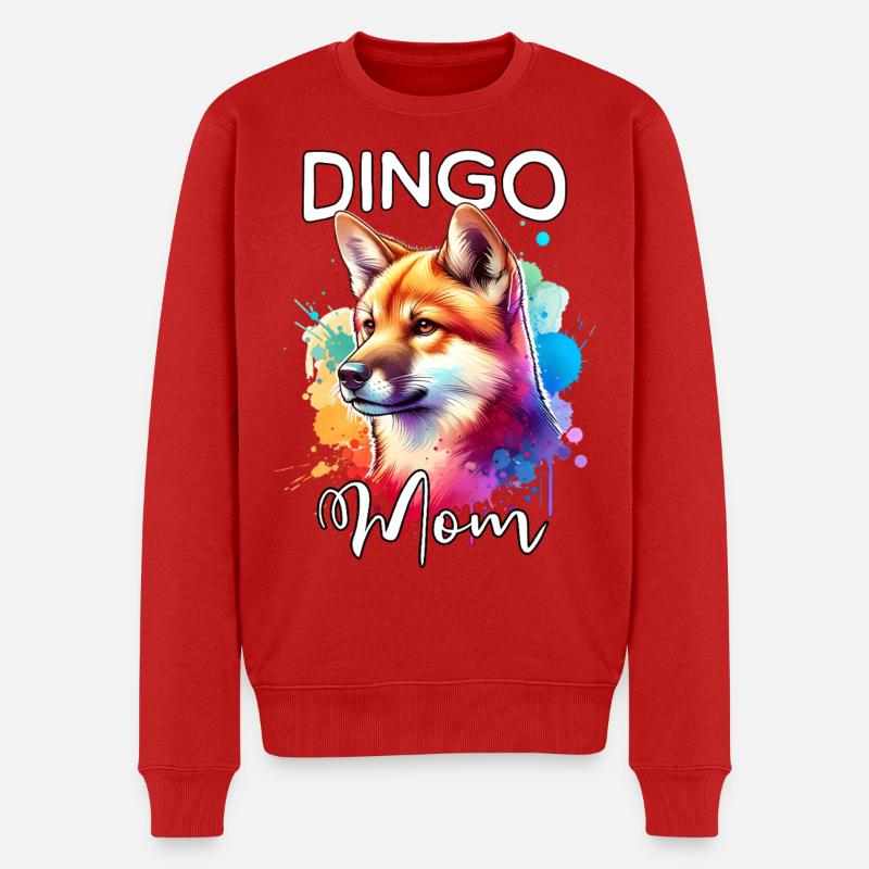 Australischer Wildhund Mama - Männer Premium Bio Pullover - Rot