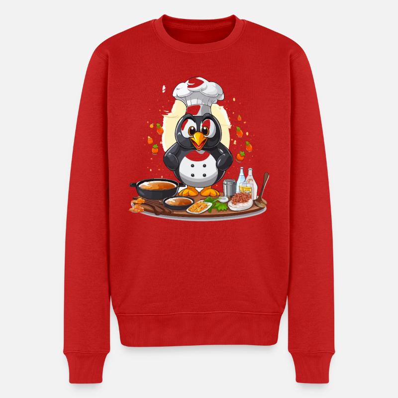 Kitchen Penguin Chef Design - Pull Premium bio Homme - rouge