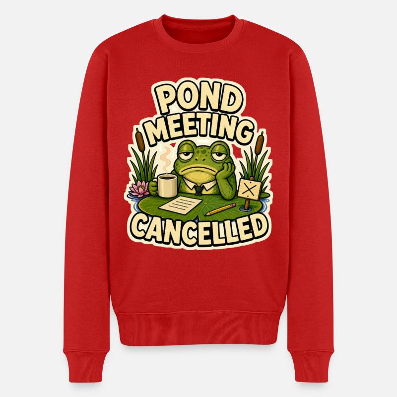 Réunion sur l’étang annulée grenouille - Pull Premium bio Homme - rouge