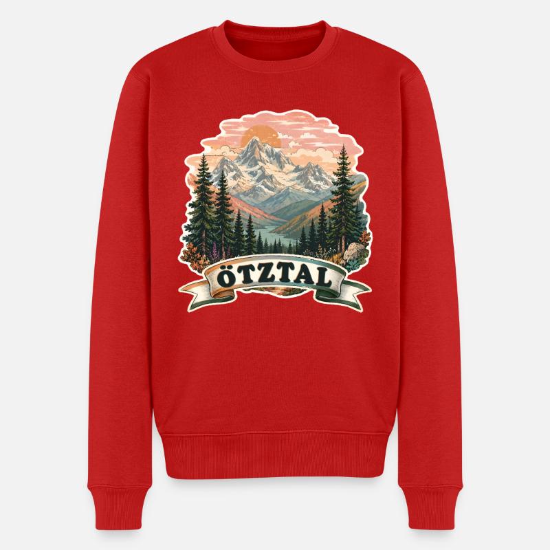 Oetztal - Männer Premium Bio Pullover - Rot