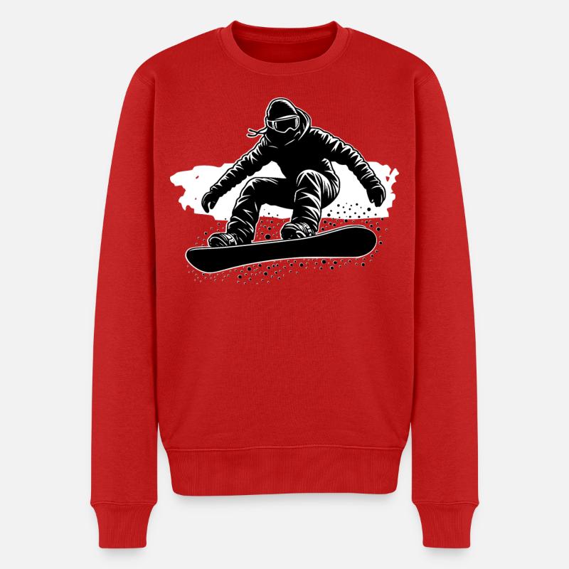 Snowboarden - Männer Premium Bio Pullover - Rot