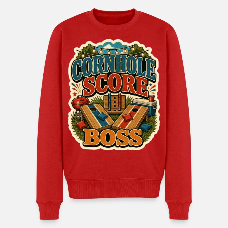 CORNHOLE SCORE - Männer Premium Bio Pullover - Rot