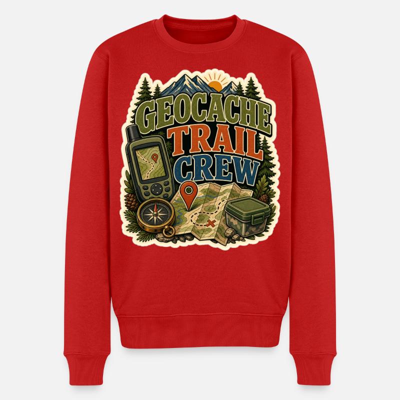 GEOCACHE TRAIL CREW - Männer Premium Bio Pullover - Rot