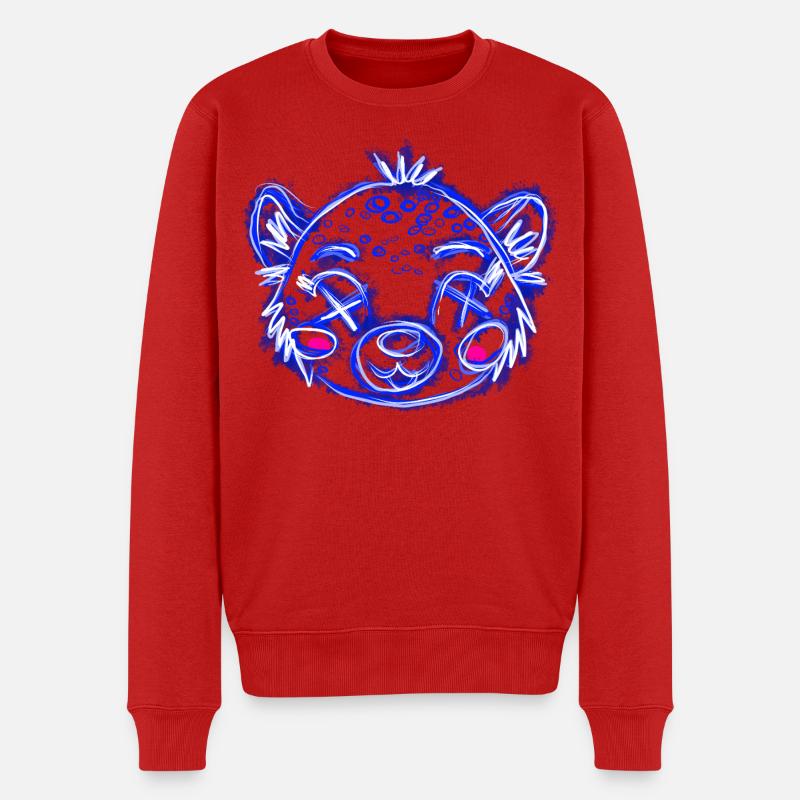 Dead Leo Blue - Pull Premium bio Homme - rouge