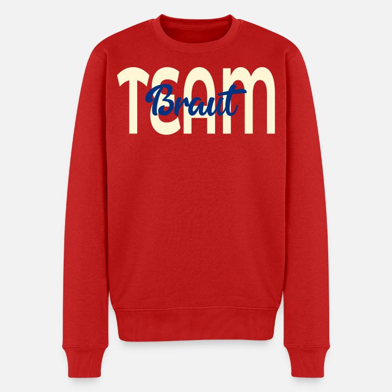 Team Braut Hochzeit - Männer Premium Bio Pullover - Rot