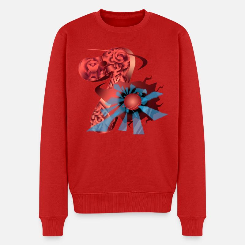 Nummer 7: Kupfer - Männer Premium Bio Pullover - Rot