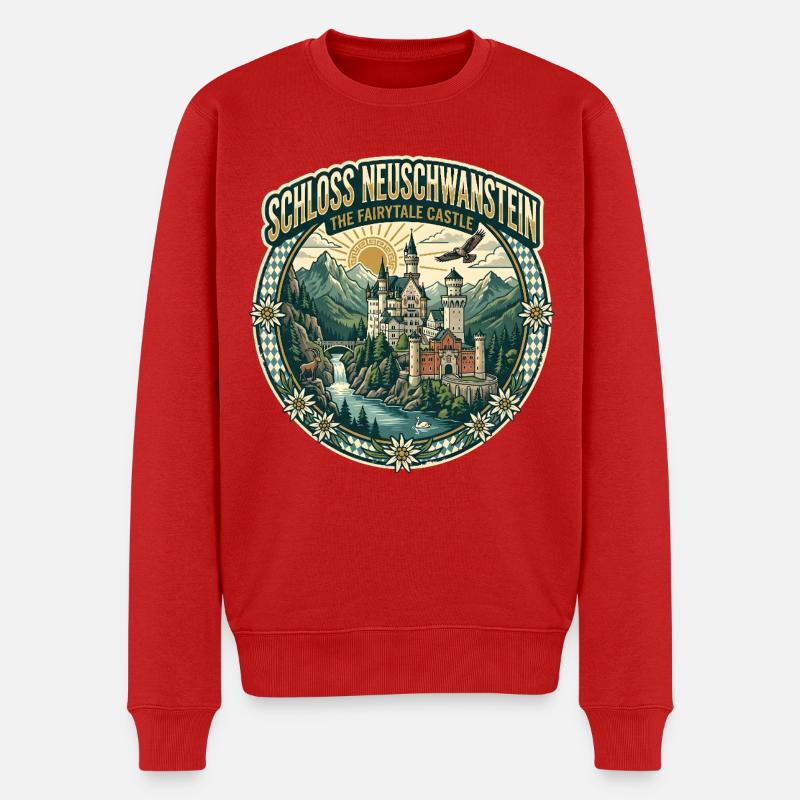 Château de Neuschwanstein - Pull Premium bio Homme - rouge