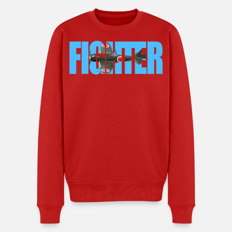 Fighter A6M Zero - Männer Premium Bio Pullover - Rot