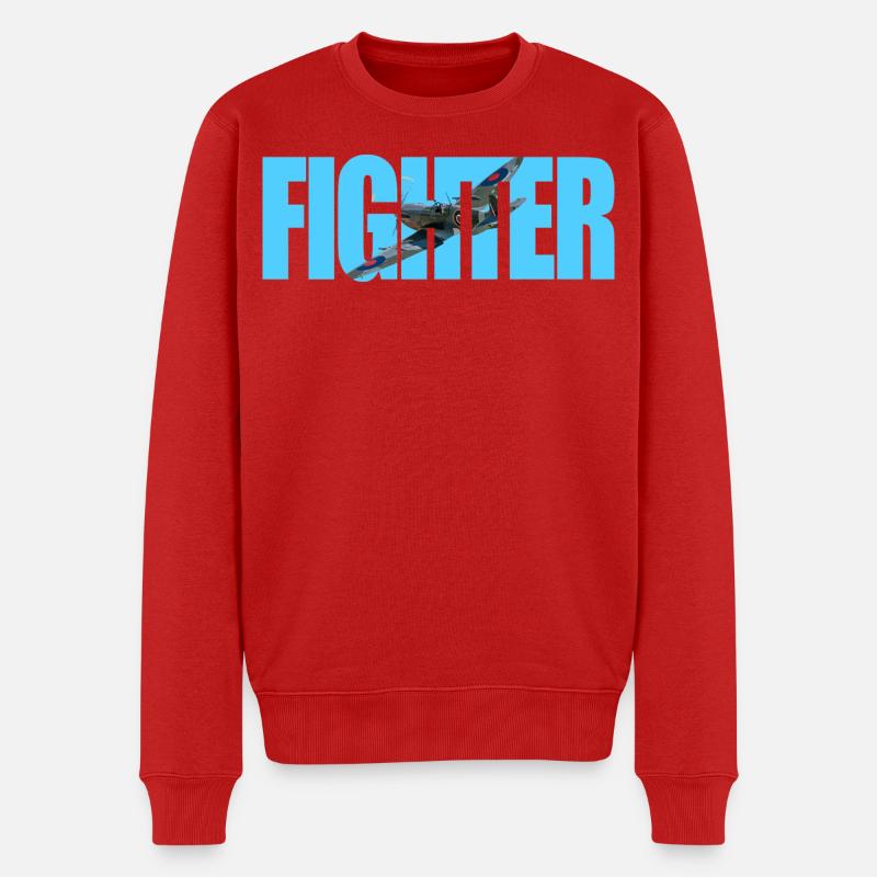 Fighter Spitfire - Männer Premium Bio Pullover - Rot