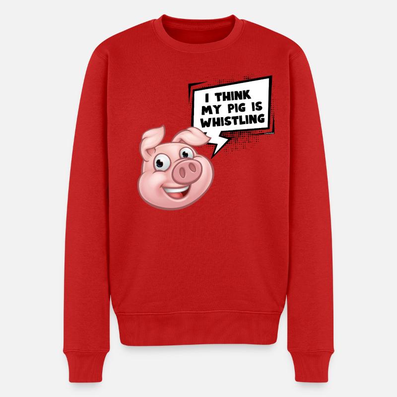 Sprüche: Pig - Männer Premium Bio Pullover - Rot