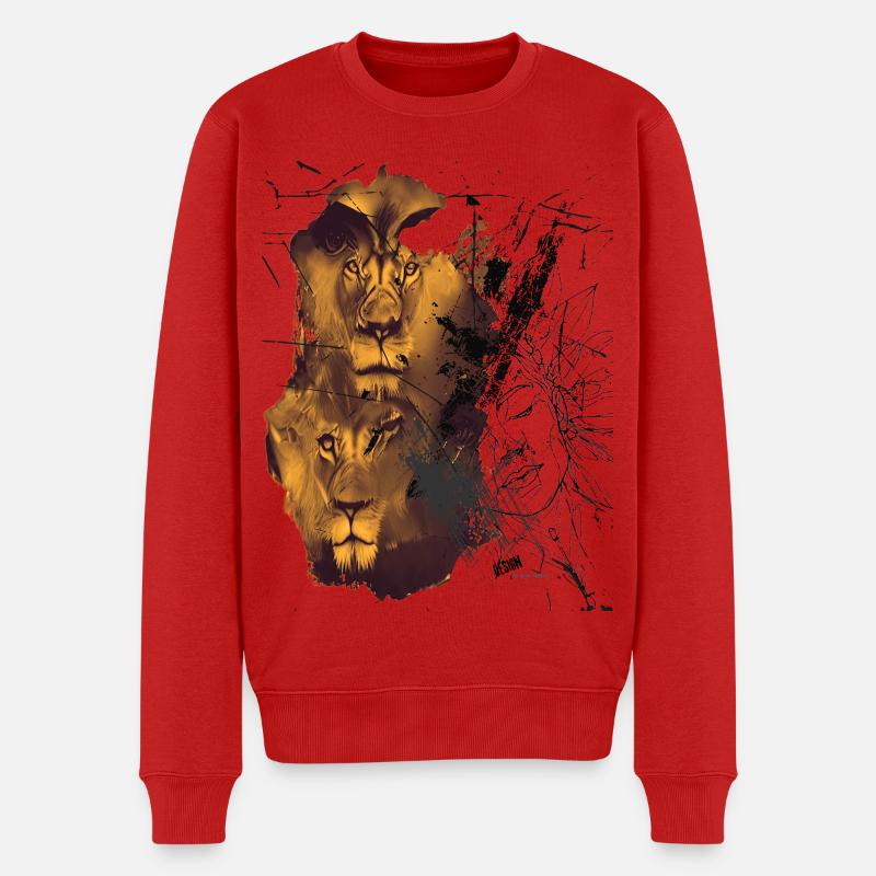 « Leo_25 » par Acryl Galerie & Design - Pull Premium bio Homme - rouge