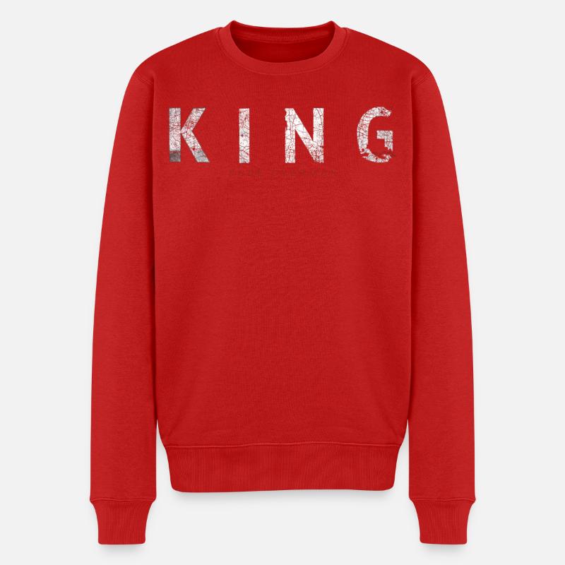 KING Typo - Männer Premium Bio Pullover - Rot