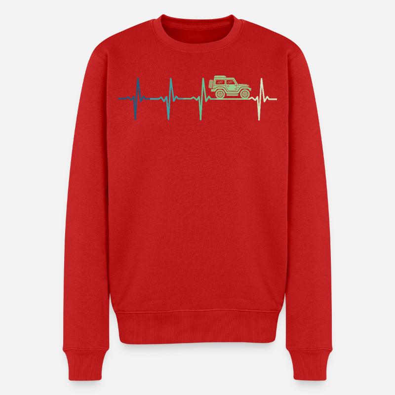 Offroad-4x4 Offroad-Geländefahrzeug - Männer Premium Bio Pullover - Rot