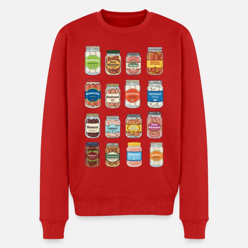 Des saucisses dans un bocal - Pull Premium bio Homme - rouge