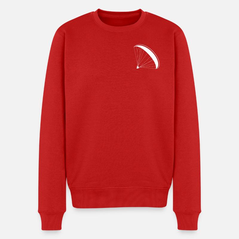 Gleitschirm Pilot Silhouette Paragliding Logo - Männer Premium Bio Pullover - Rot