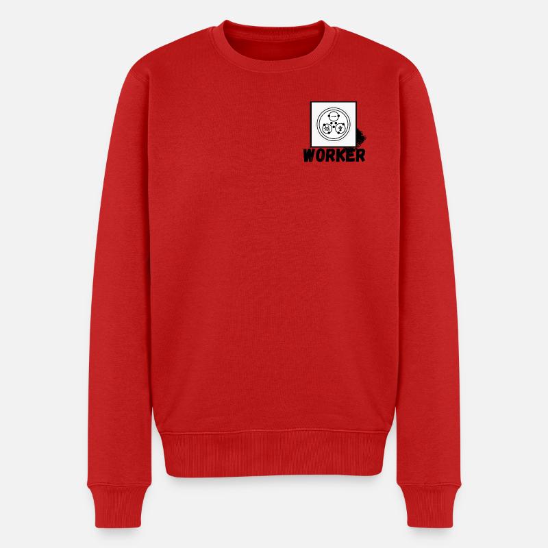 Symbol der minimalistischen chinesischen Harmonie - Männer Premium Bio Pullover - Rot