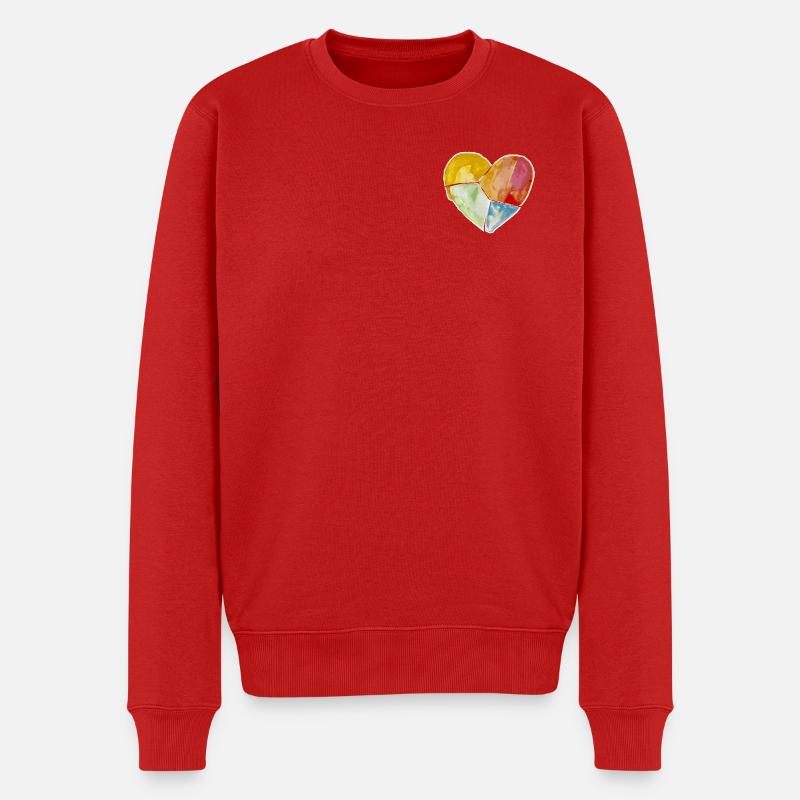 Herzgefühle - Männer Premium Bio Pullover - Rot