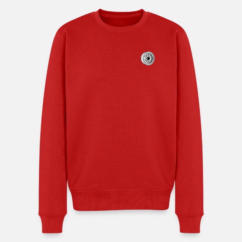 Schwarzweiß Radfelge Muster - Männer Premium Bio Pullover - Rot