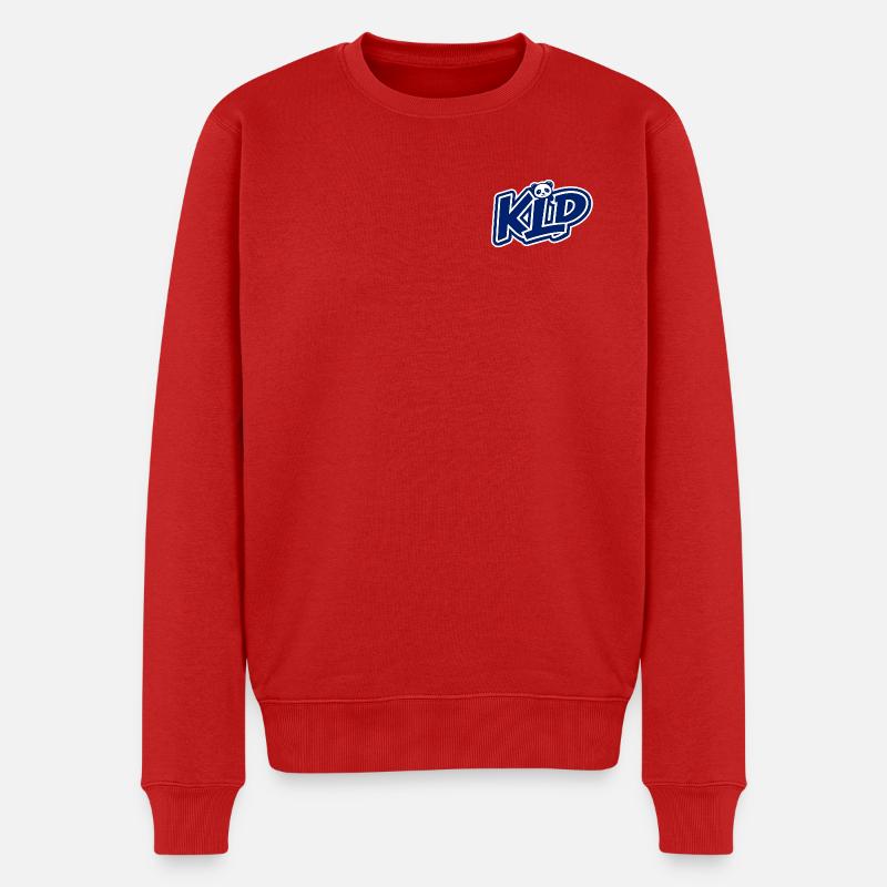 blau - Männer Premium Bio Pullover - Rot