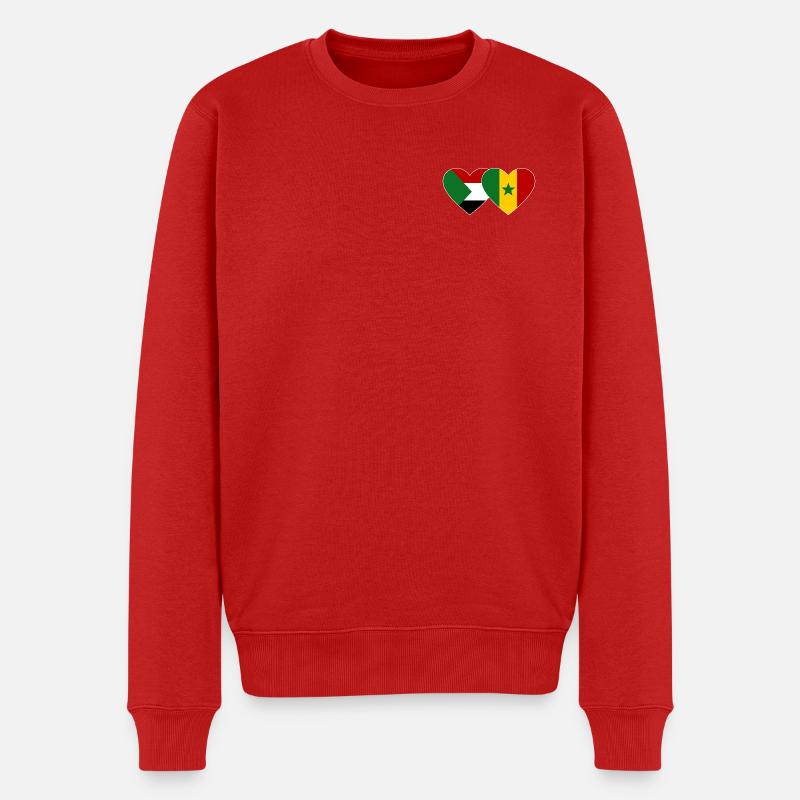 Soudan Sénégal Drapeau Coeur - Pull Premium bio Homme - rouge