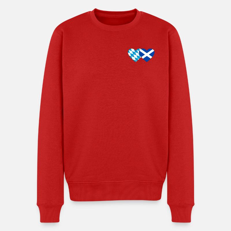 Bayern Schottland Flagge Herz - Männer Premium Bio Pullover - Rot