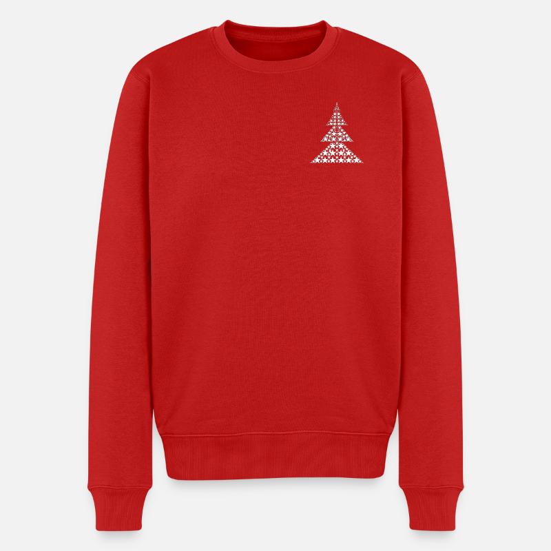 Weißer Tannenbaum - Männer Premium Bio Pullover - Rot
