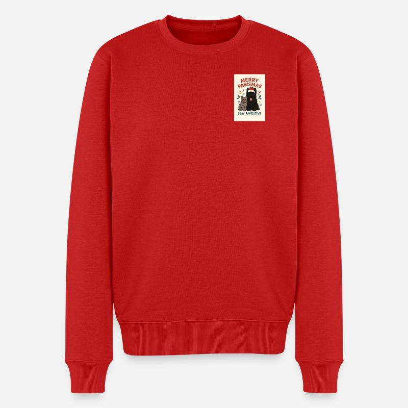 Pawsmas Freude Hund und Katze - Männer Premium Bio Pullover - Rot