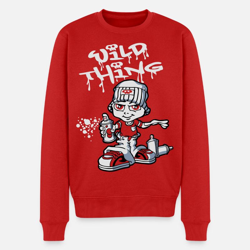 Graffiti boy and spray paint - Pull Premium bio Homme - rouge