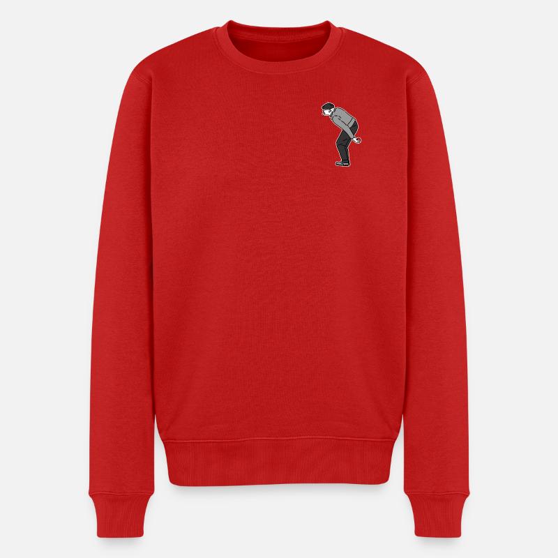 Petanque Spieler Linkshänder - Männer Premium Bio Pullover - Rot