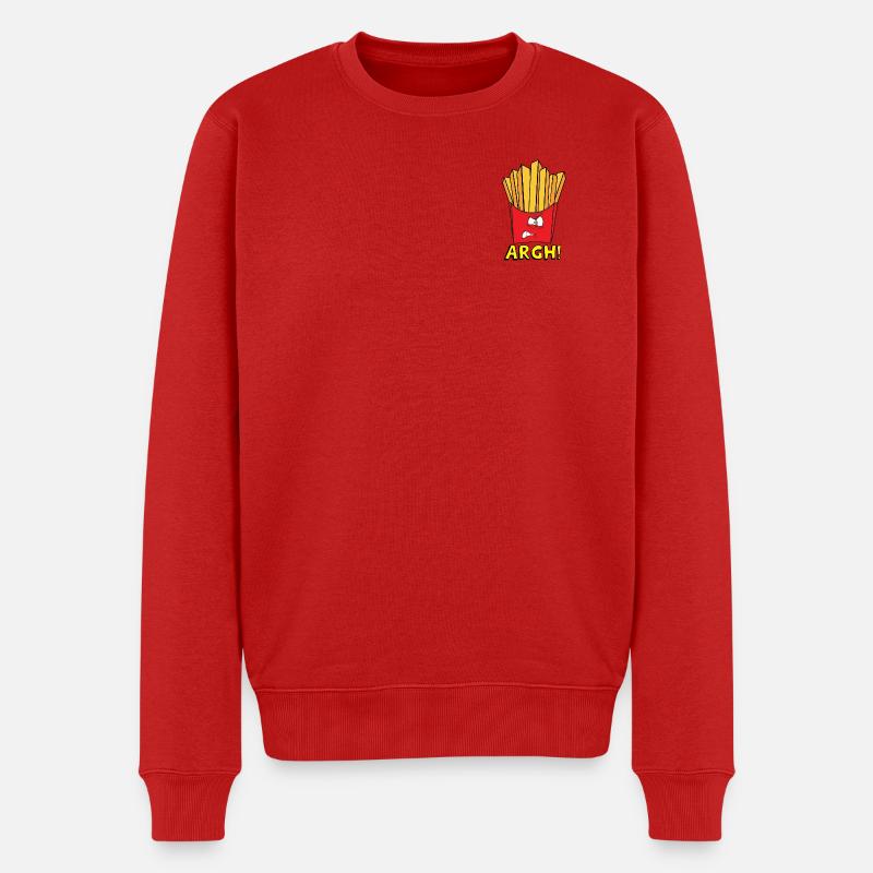 Wütende Pommes - Männer Premium Bio Pullover - Rot