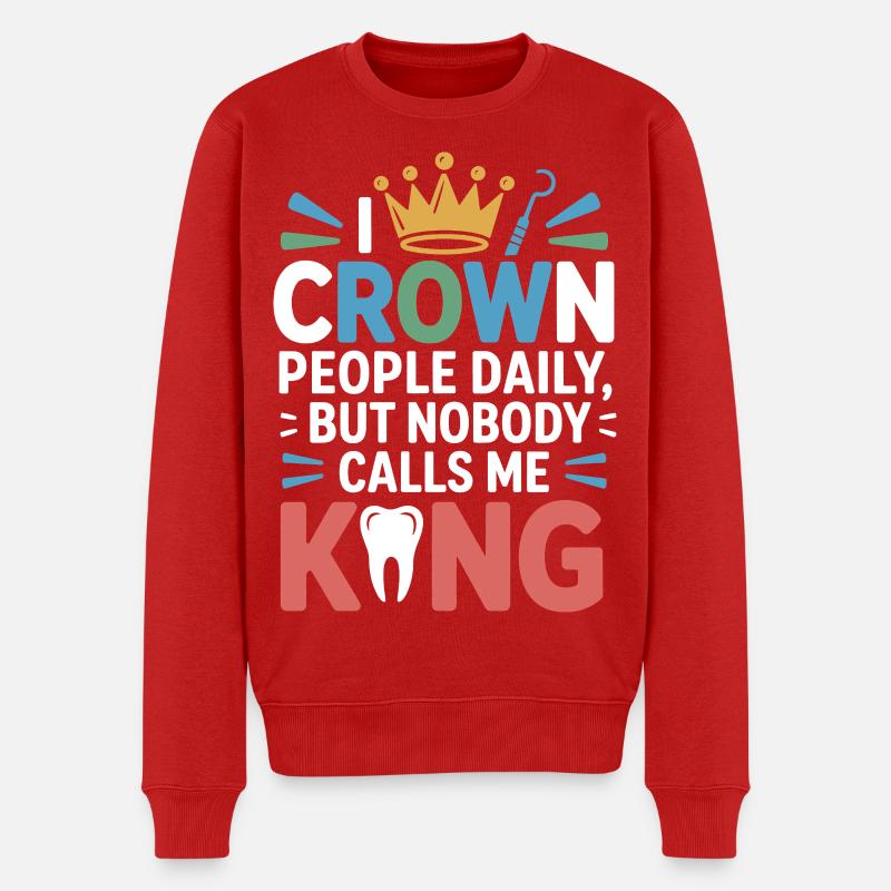 Design der Zahnwachsskulptur - Männer Premium Bio Pullover - Rot