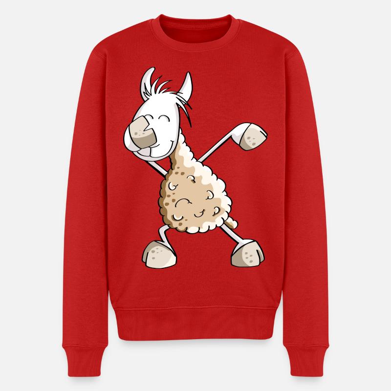 Dab Dance Lama - Dabbing Alpaca - Fun Comic - Pull Premium bio Homme - rouge